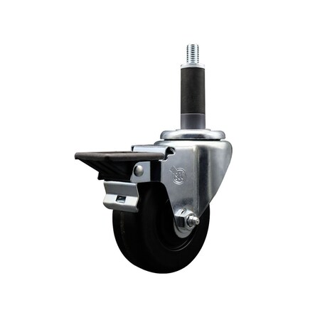 Service Caster 3-1/2'' Phenolic Swivel 1'' Expanding Stem Caster with Brake SCC-EX20S3514-PHR-PLB-1